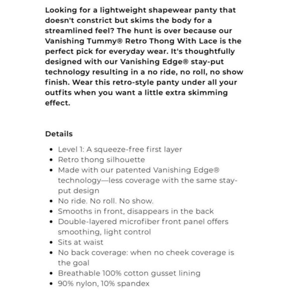 Soma Thong, Vanishing Tummy High Waist Thong Geometric Tile Blue Size Large - Picture 6 of 7